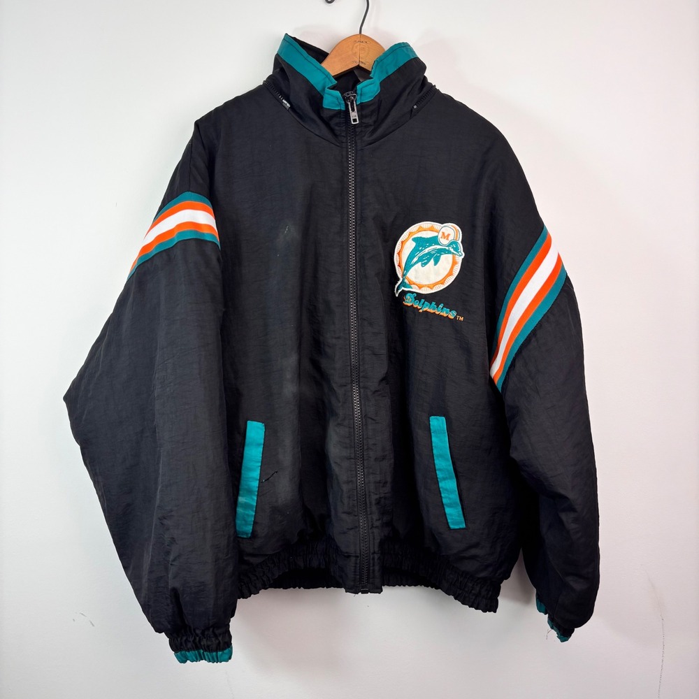 Vintage 1990s Miami Dolphins Pro Player NFL Experience Jacket XL Spellout